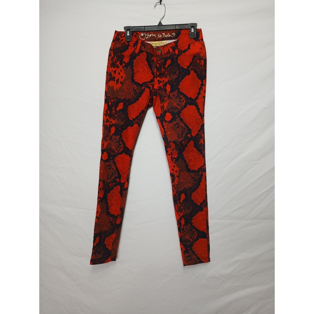 Princess Vera Wang Born to Rule Red Animal Print Skinny Jeans Slim Fit Denim